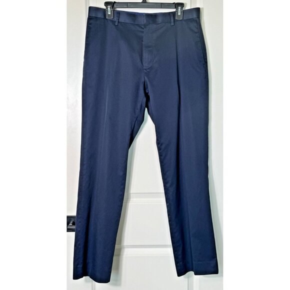 Banana Republic Non Iron Tailored Slim Fit Pants Mens 33x32 Navy Blue - Picture 1 of 8
